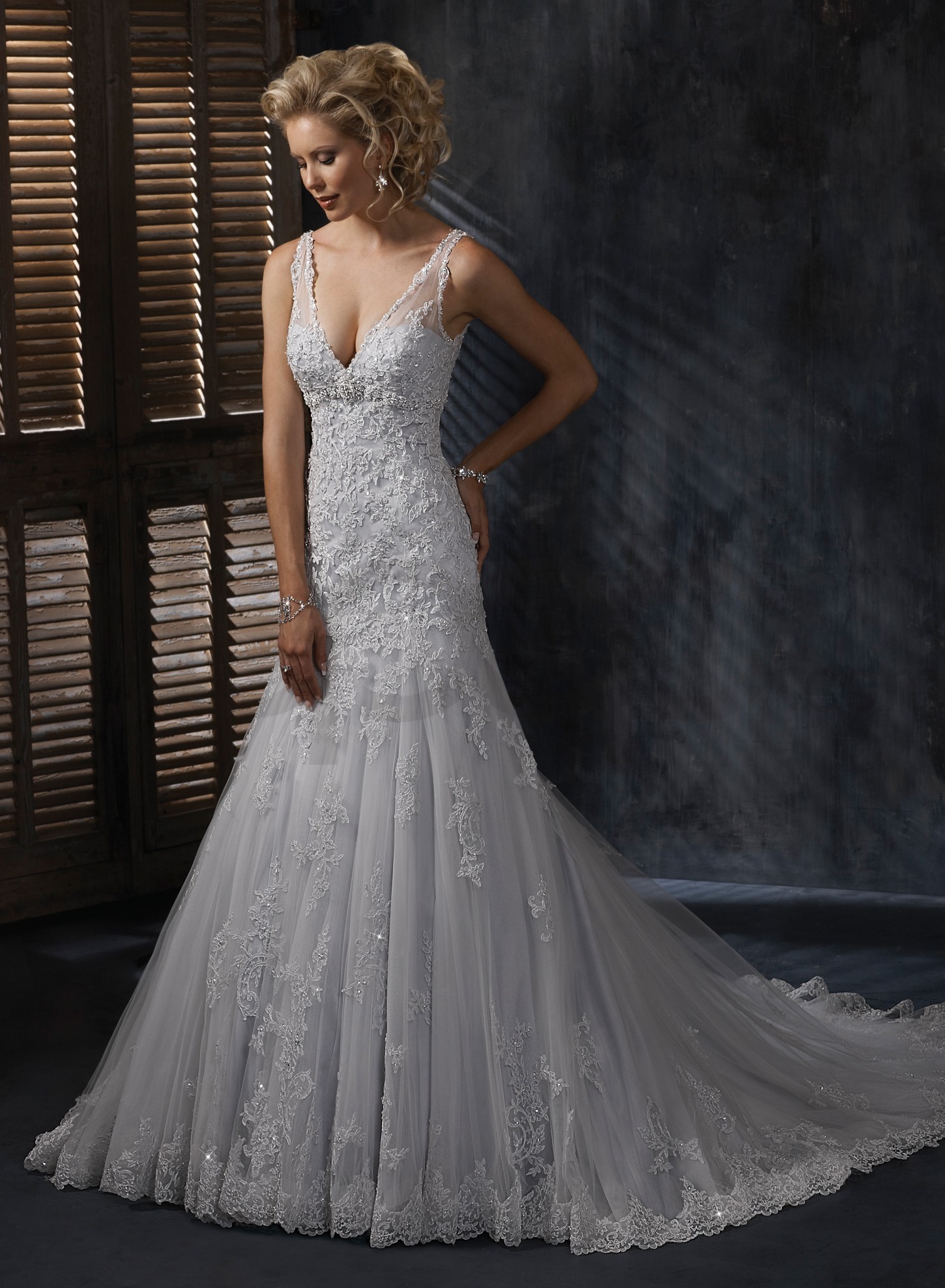 A Line Wedding Dresses with Lace