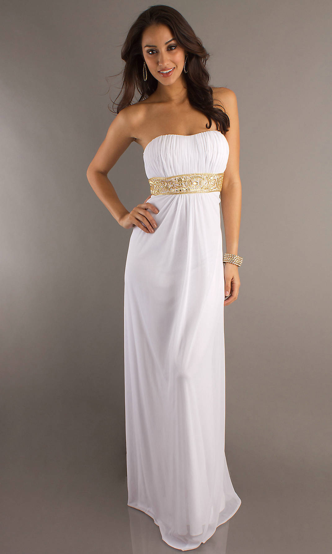 White Floor Length Prom Dresses
