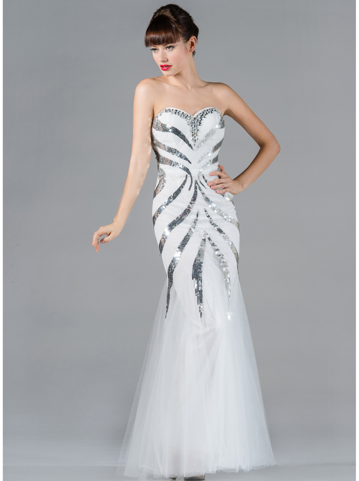 White Mermaid Prom Dress