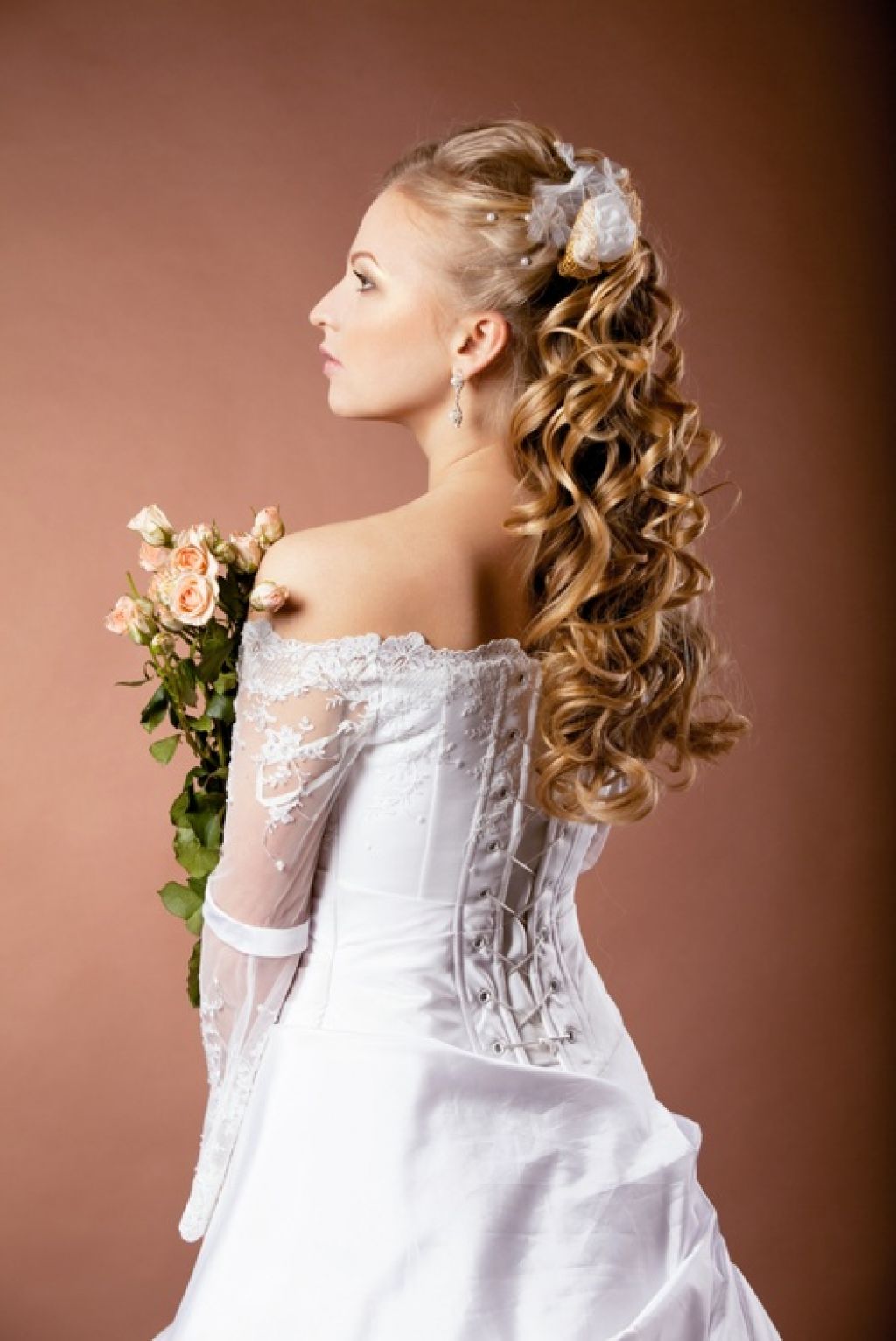 Long Curly Prom Hairstyles Half Up Half Down