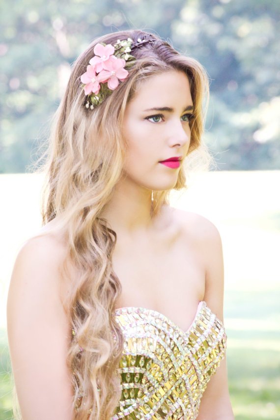 Unique Floral Crowns Wedding Hairstyles