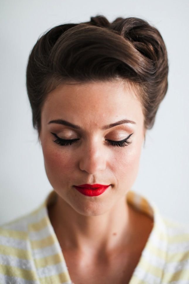 Victory Rolls Retro Wedding Hairstyles