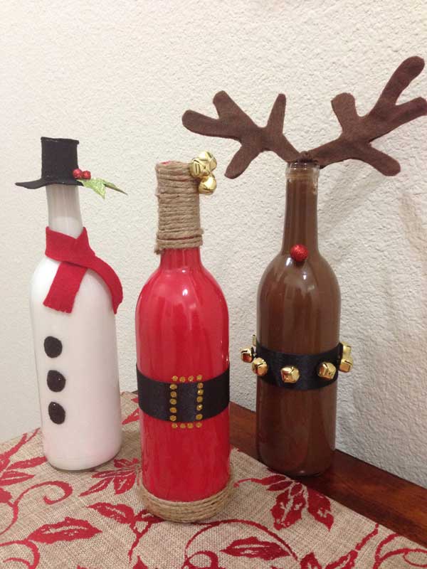 Christmas Crafts with Wine Bottles