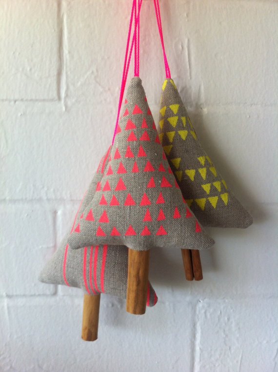 Neon Christmas Tree Ornaments