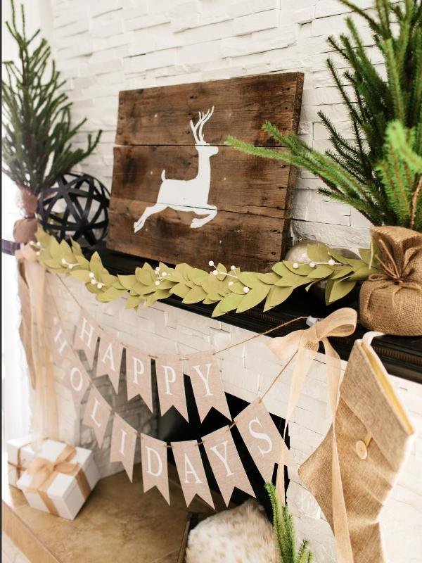 rustic-christmas-mantel-decorating-ideas