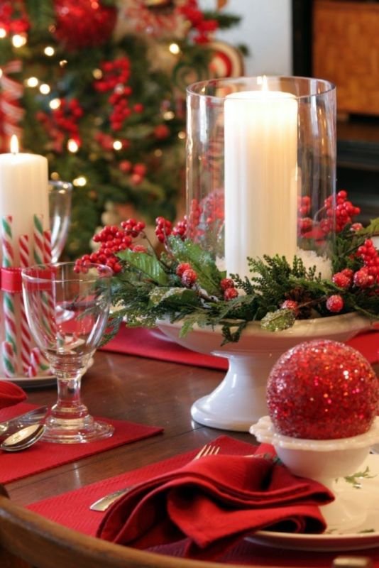 green-christmas-table-centerpieces