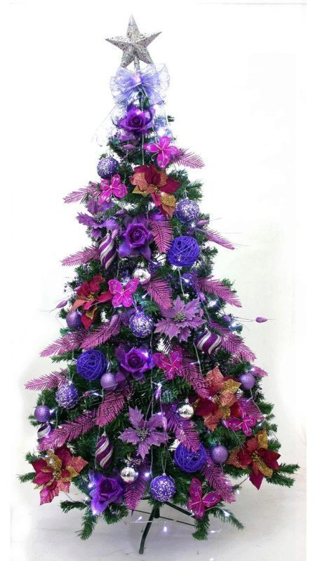 purple-christmas-tree-decorations