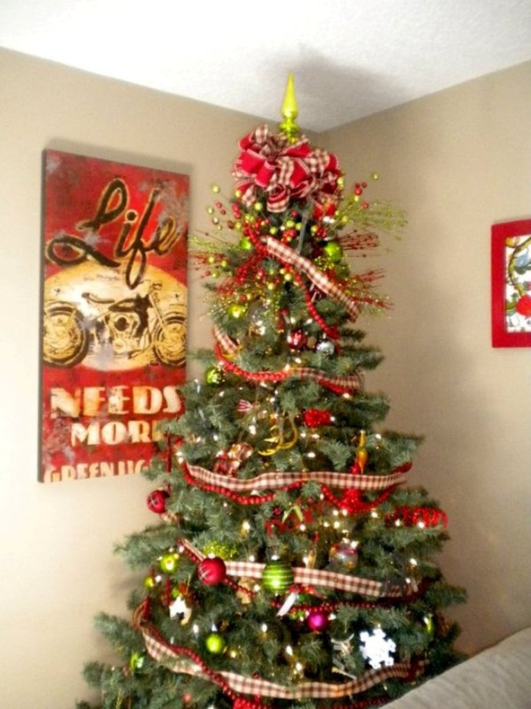 red-and-green-decorated-christmas-trees