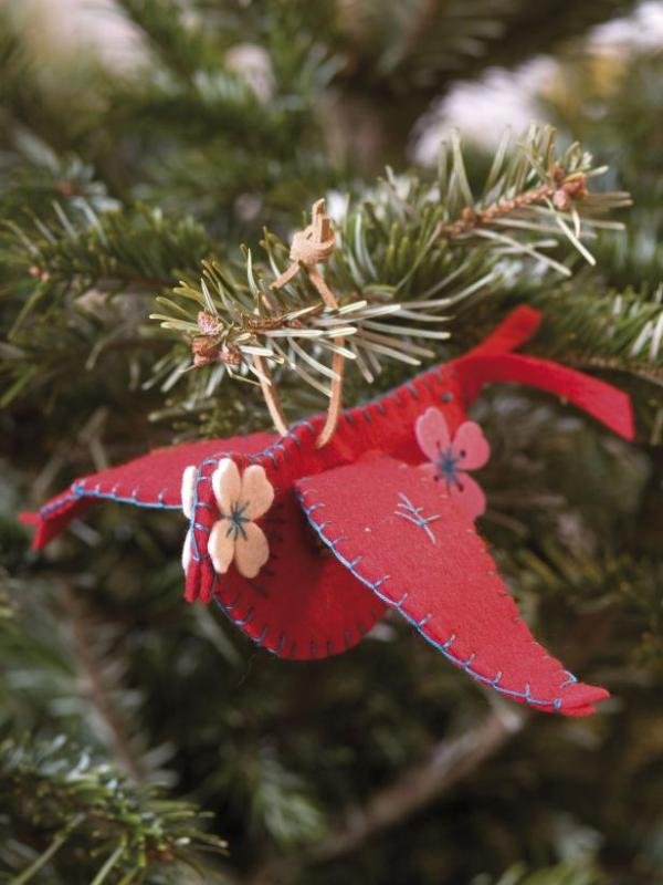 red-felt-bird-ornament