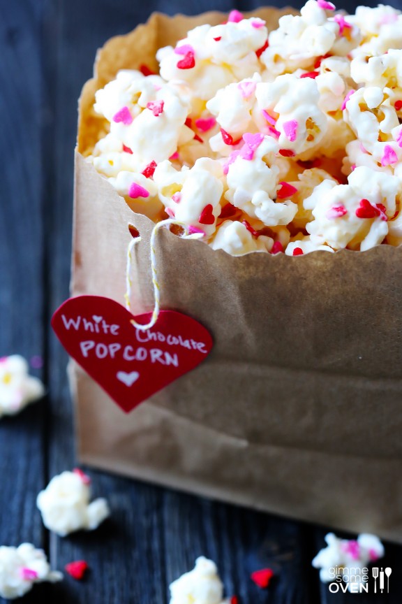 DIY Valentine’s White Chocolate Popcorn