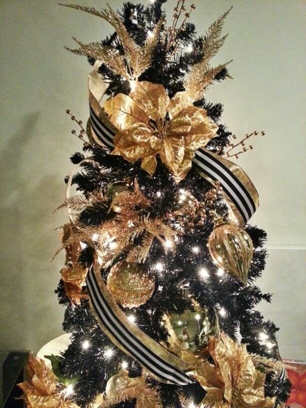 20 Eye Catching Black Christmas Tree Decorations Ideas - MagMent